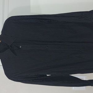 Large Black dress shirt with thin strips from H&M.